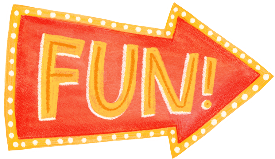 Stylized Watercolor Circus Fun Sign